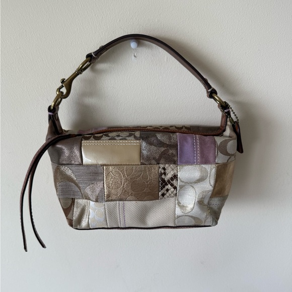 Coach Patchwork Bag in Cream, Brown, and Purple - Picture 1 of 12